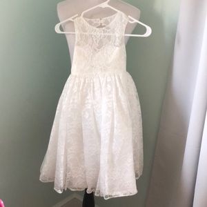 Flower Girl Dress - White Lace -